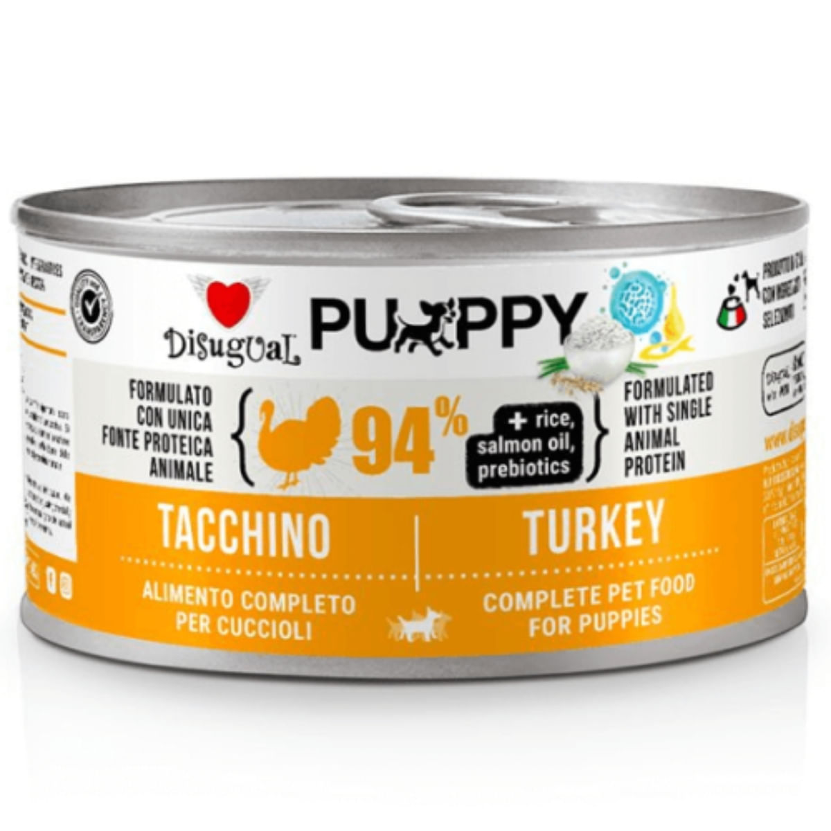 DISUGUAL Monoprotein Puppy, XS-XL, Curcan, conservă hrană umedă monoproteică câini junior, (pate), 150g - poza 1