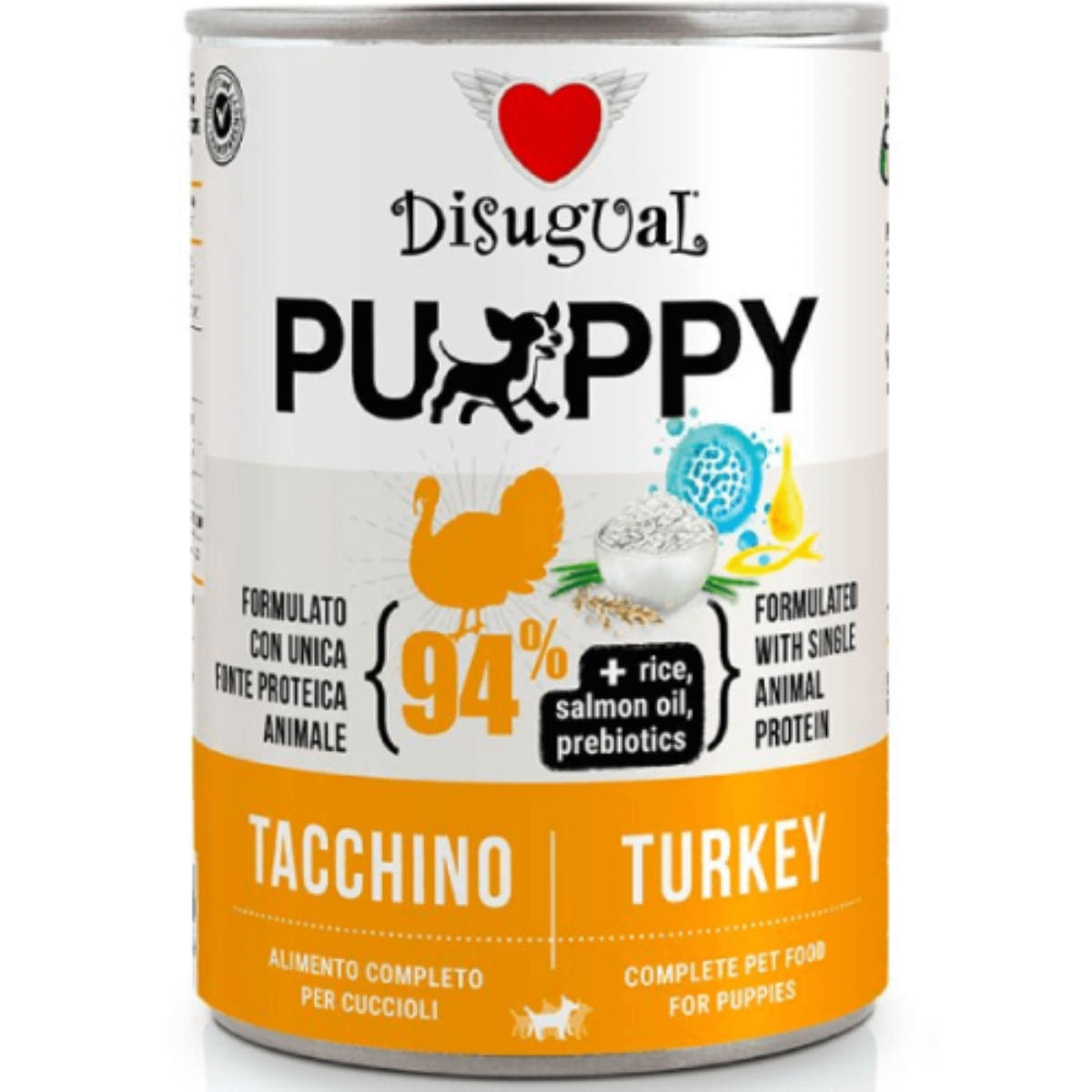 DISUGUAL Monoprotein Puppy, XS-XL, Curcan, conservă hrană umedă monoproteică câini junior, (pate), 400g - poza 1