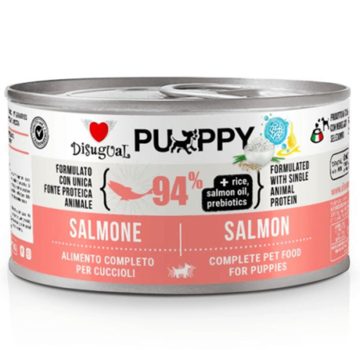 DISUGUAL Monoprotein Puppy, XS-XL, Somon, conservă hrană umedă monoproteică câini junior, (pate), 150g - poza 2