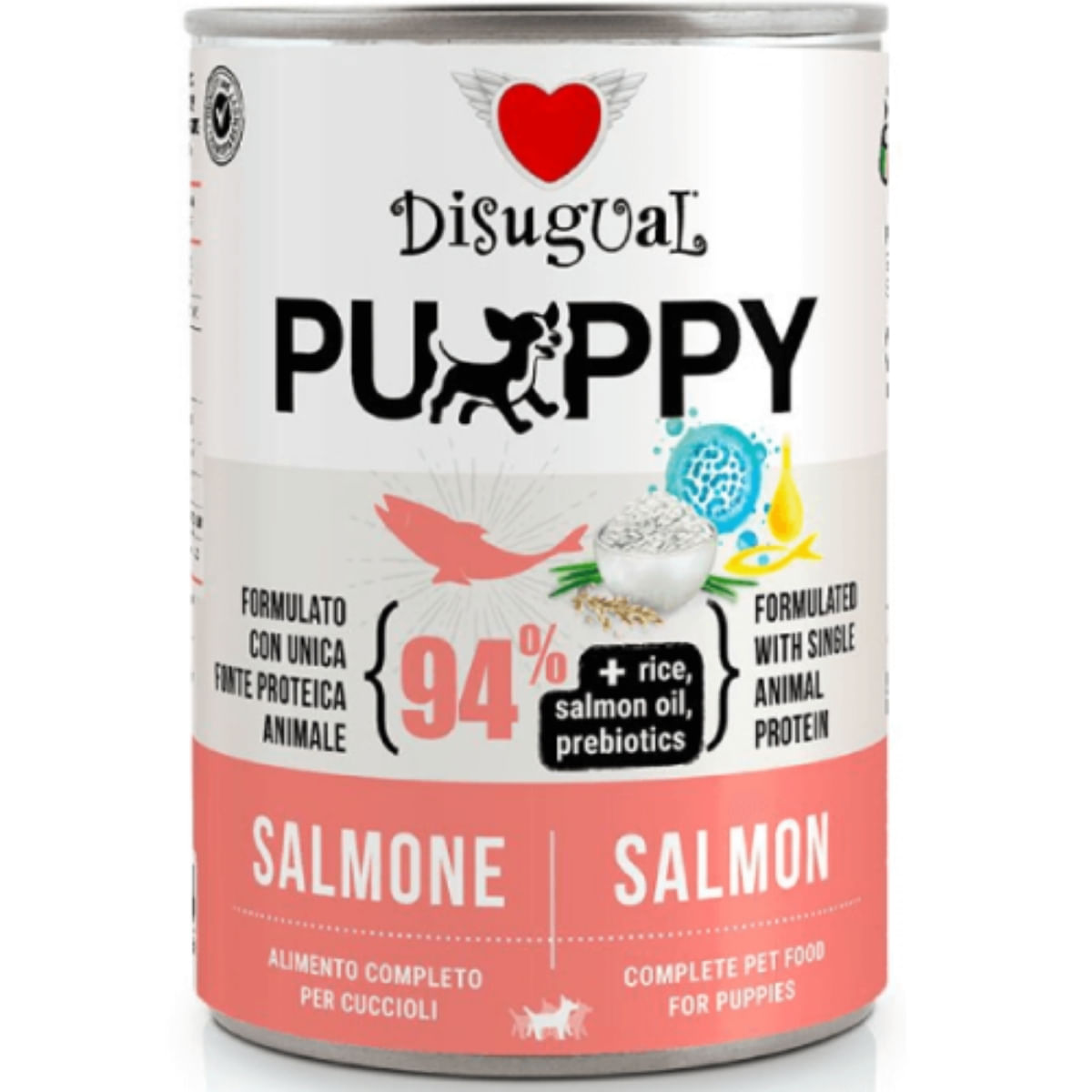 DISUGUAL Monoprotein Puppy, XS-XL, Somon, conservă hrană umedă monoproteică câini junior, (pate), 400g - poza 2