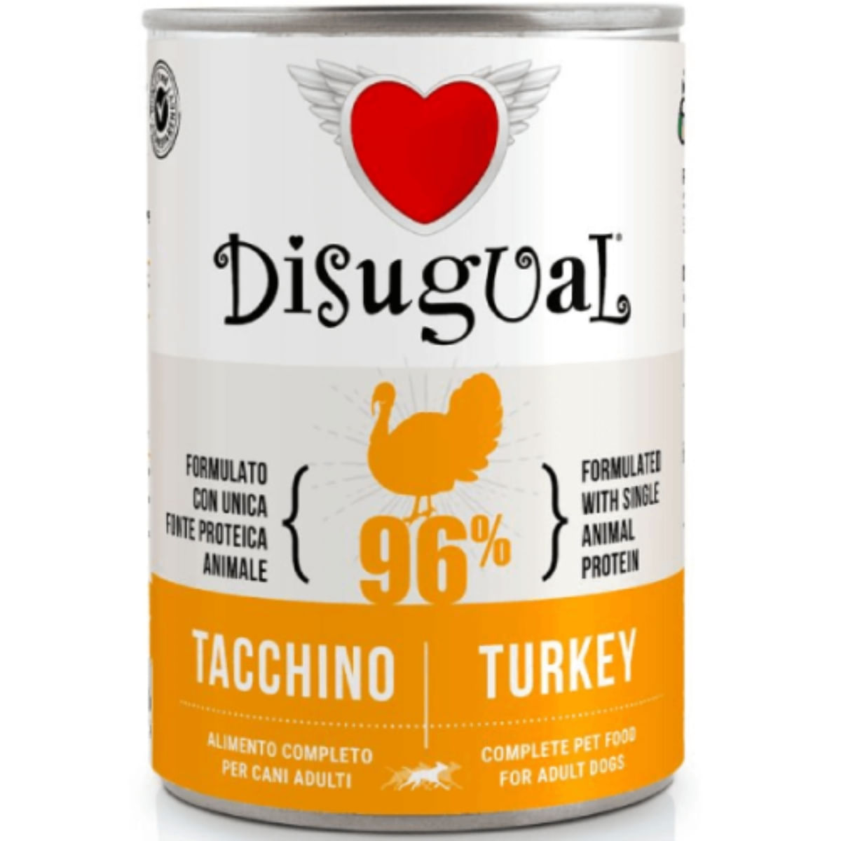 DISUGUAL Monoprotein, XS-XL, Curcan, conservă hrană umedă monoproteică fără cereale câini, (pate), 400g - poza 2