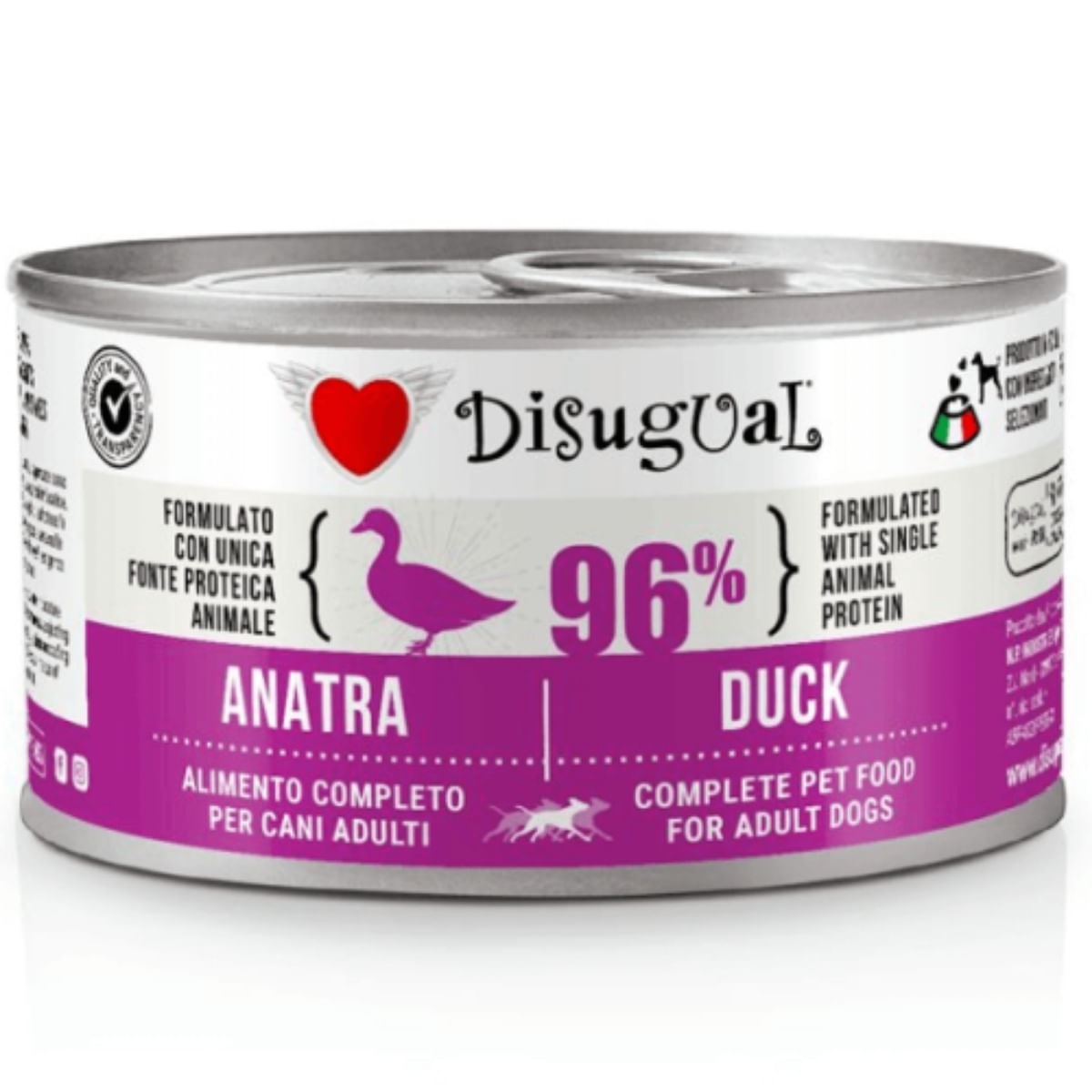 DISUGUAL Monoprotein, XS-XL, Rață, conservă hrană umedă monoproteică fără cereale câini, (pate), 150g - poza 2