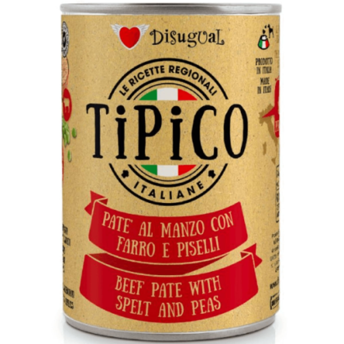 DISUGUAL Tipico, XS-XL, Vită, conservă hrană umedă câini, (pate), 400g - poza 1