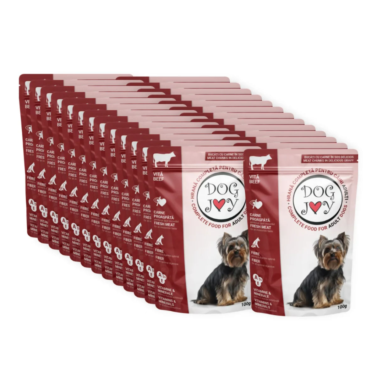 DOG JOY, XS-S, Vită, plic hrană umedă câini, (în sos), bax, 100g x 24buc - poza 2