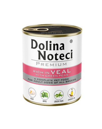 DOLINA NOTECI Premium Hrană bogată în vițel cu mazăre verde 800 g