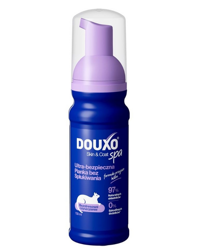 DOUXO Skin & Coat Spa Low-stress Cat Mousse 150ml spumă fără clătire pentru curățarea delicată a pisicilor