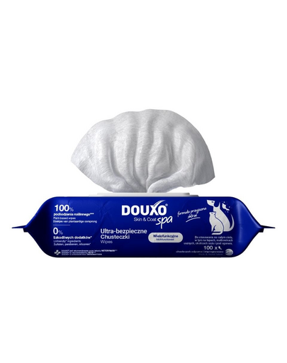 DOUXO Skin &amp; Coat Spa Wipes 100 buc șervețele câini și pisici