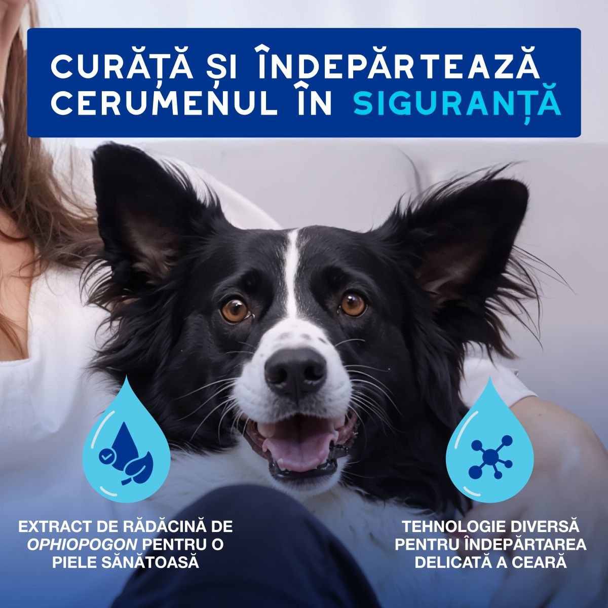 DOUXO SPA Ear Cleaner dewaxing, soluție igiena urechilor câini și pisici, hidratantă, hipoalergenică, flacon cu aplicator, 120ml - poza 3