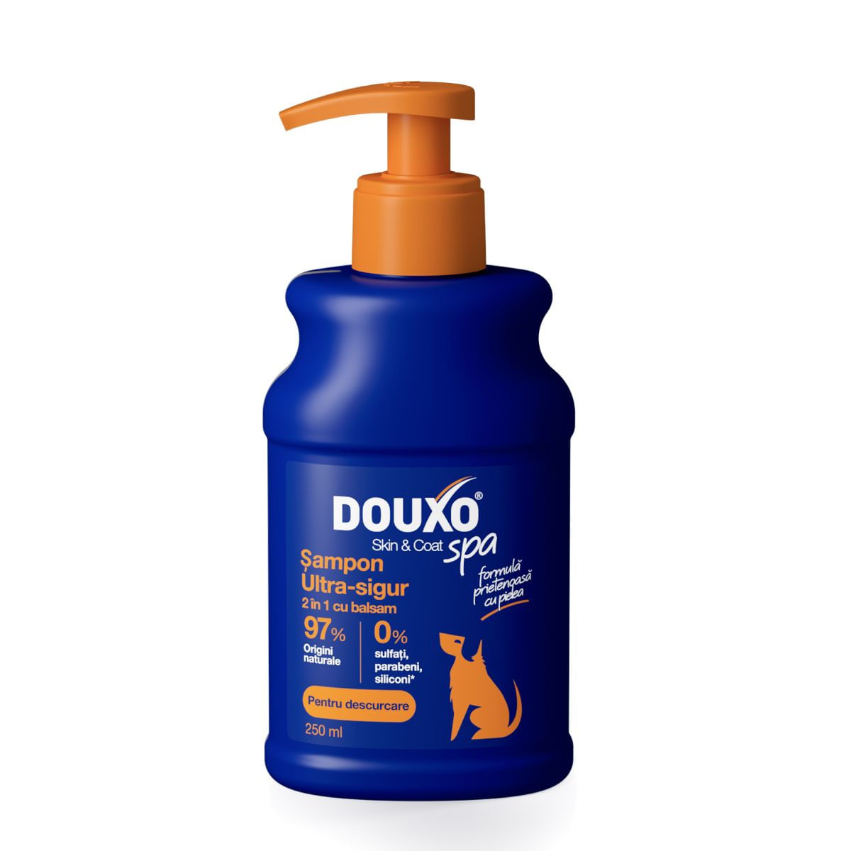DOUXO SPA Shampoo 2 in 1 Conditioning, șampon și balsam 2în1 câini, descâlcirea blănii, Vanilie și Nucă de cocos, flacon, 250ml - poza 1
