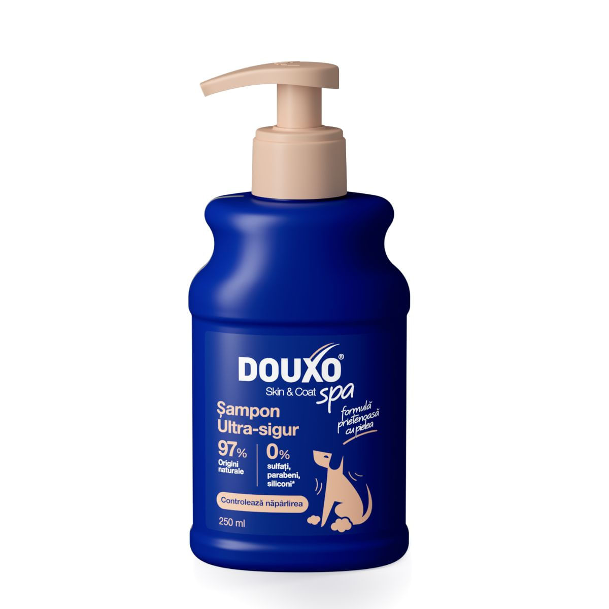 DOUXO SPA Shed Control, șampon câini, anti-năpârlire, Vanilie și Nucă de cocos, flacon, 250ml - poza 2