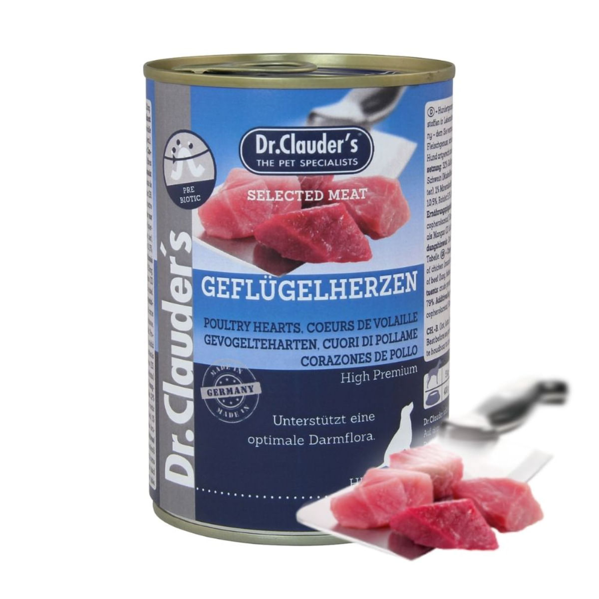 DR. CLAUDER'S Selected Meat, XS-XL, Inimi de Pui conservă hrană umedă câini, (în suc propriu), 400g - poza 2