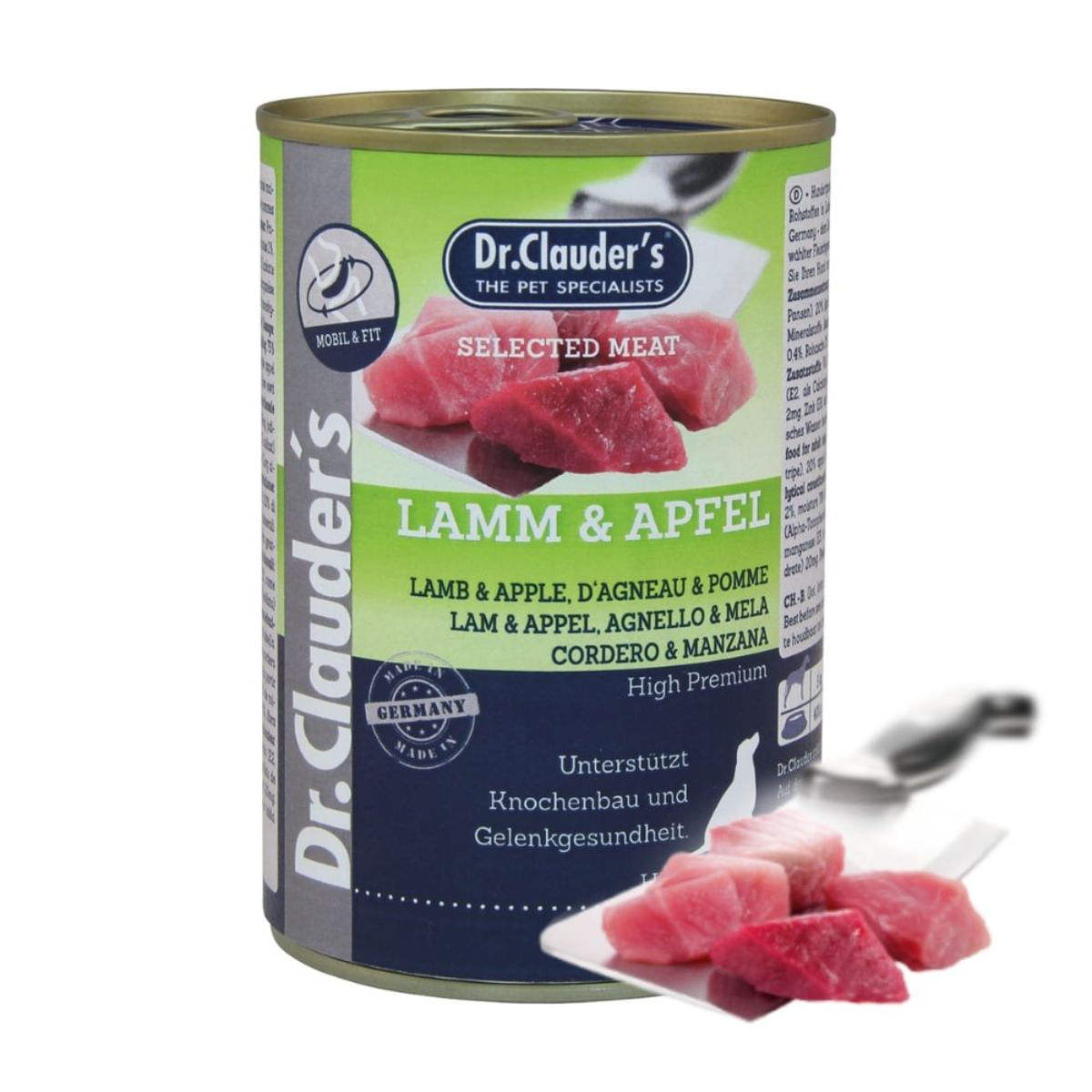 DR. CLAUDER'S Selected Meat, XS-XL, Miel și Mere, conservă hrană umedă fără cereale câini, sistem articular, (în suc propriu), 400g - poza 2