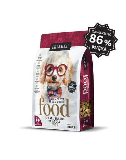 DR MALOU Hrană liofilizată rață cu dovleac 1 kg hrană uscată pentru câini