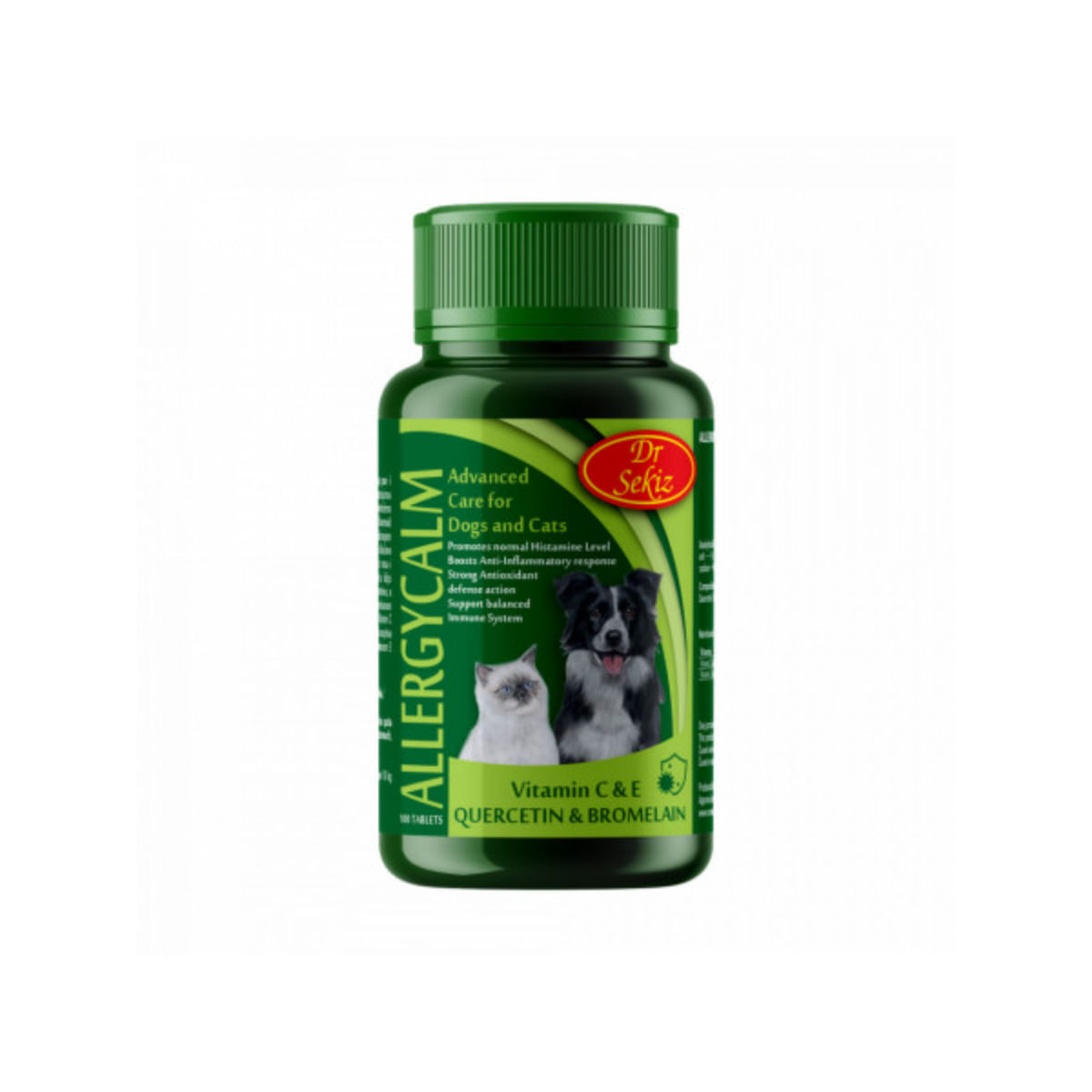 DR. SEKIZ Allergycalm, supliment sistem imunitar & alergii câini, comprimate DR. SEKIZ Allergycalm, XS-XL, supliment sistem imunitar & alergii câini și pisici, flacon, 100 comprimate - poza 2