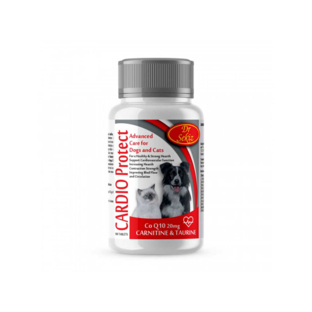 DR. SEKIZ Cardio Protect, supliment sistem cardio-vascular câini, comprimate DR. SEKIZ Cardio Protect, XS-XL, supliment sistem cardio-vascular câini și pisici, flacon, 100 comprimate - poza 2