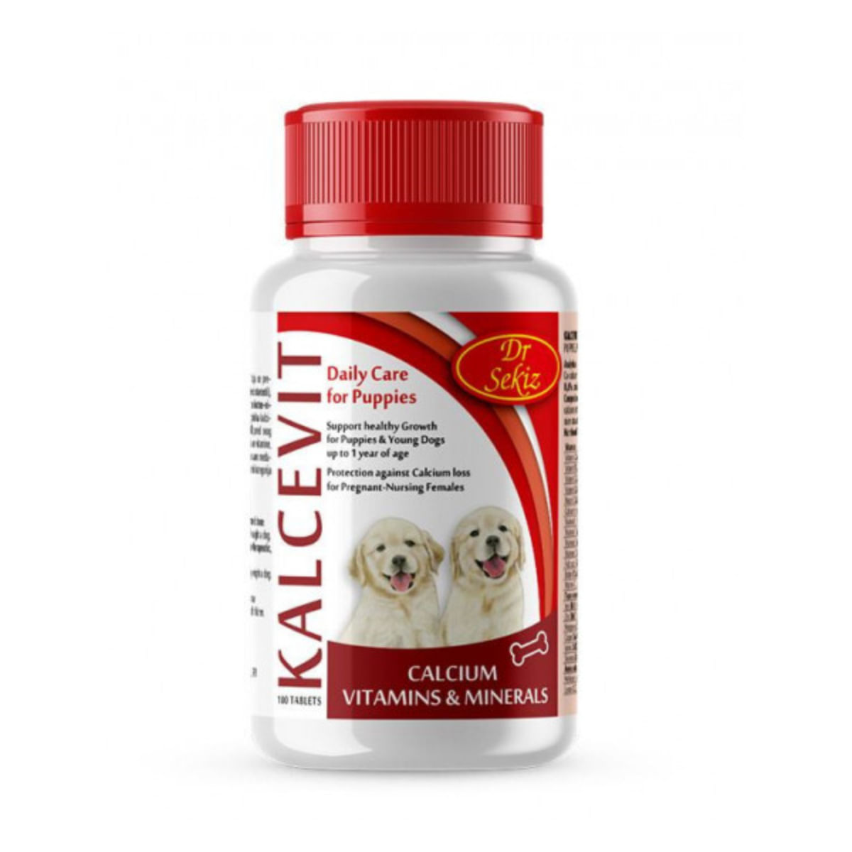 DR. SEKIZ Kalcevit, multivitamine câini junior & adult, comprimate DR. SEKIZ Kalcevit, XS-XL, multivitamine câini junior & adult, flacon, 500 comprimate - poza 2