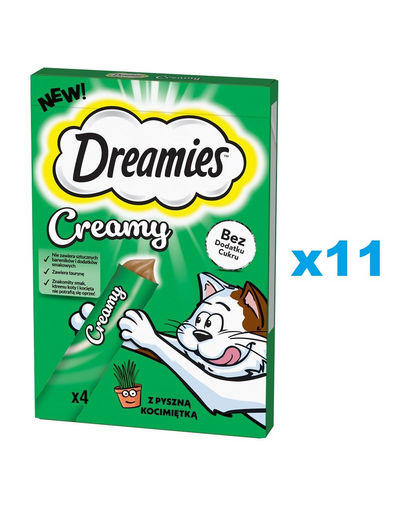 DREAMIES Creamy pentru pisici 44x10 g gustare cremoasa cu iarba pisicii