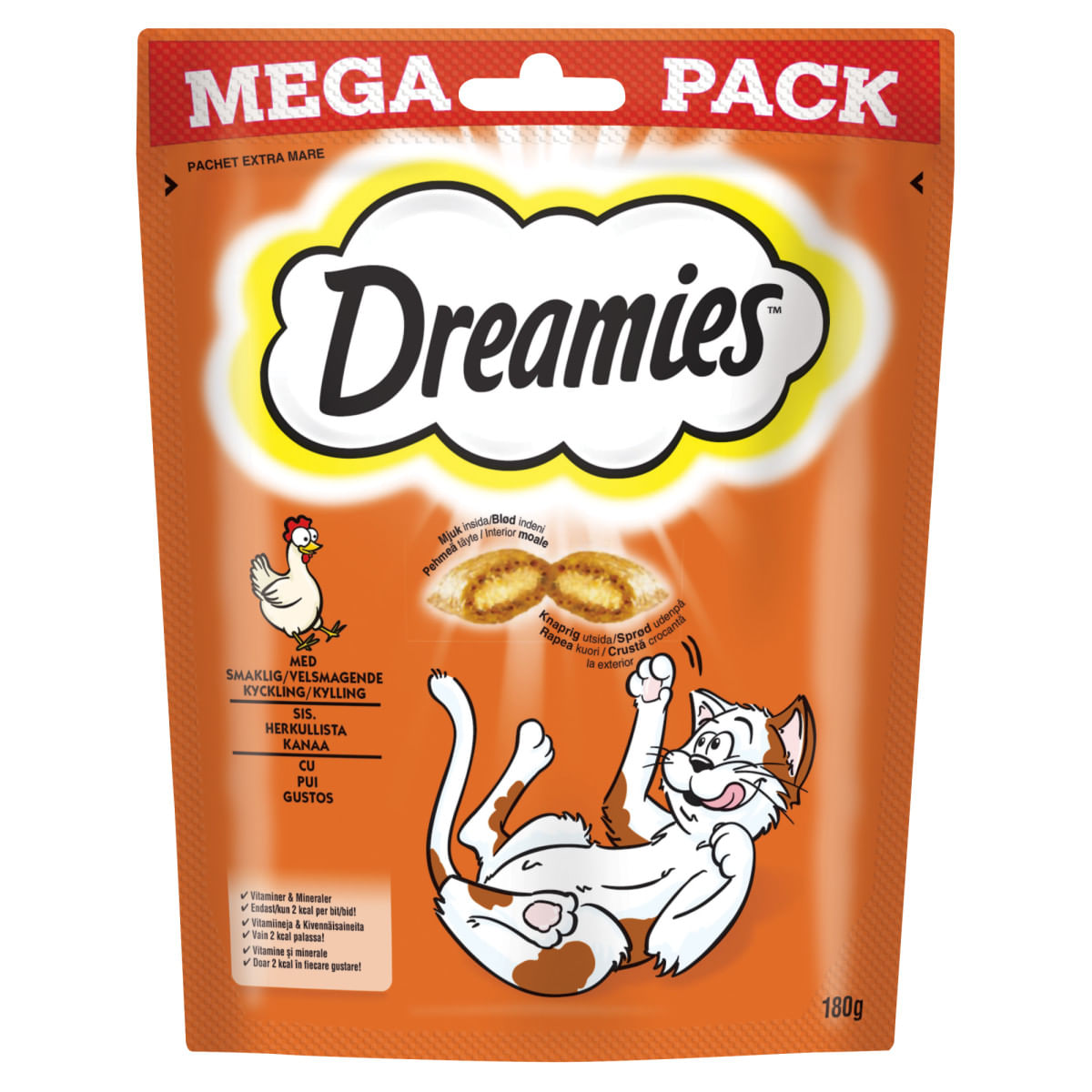 DREAMIES, Pui, punguță recompense pisici, 180g - poza 2