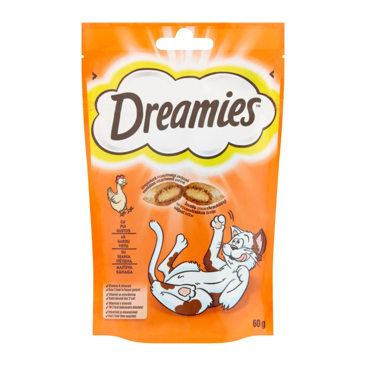 DREAMIES, Pui, punguță recompense pisici, 60g - poza 2