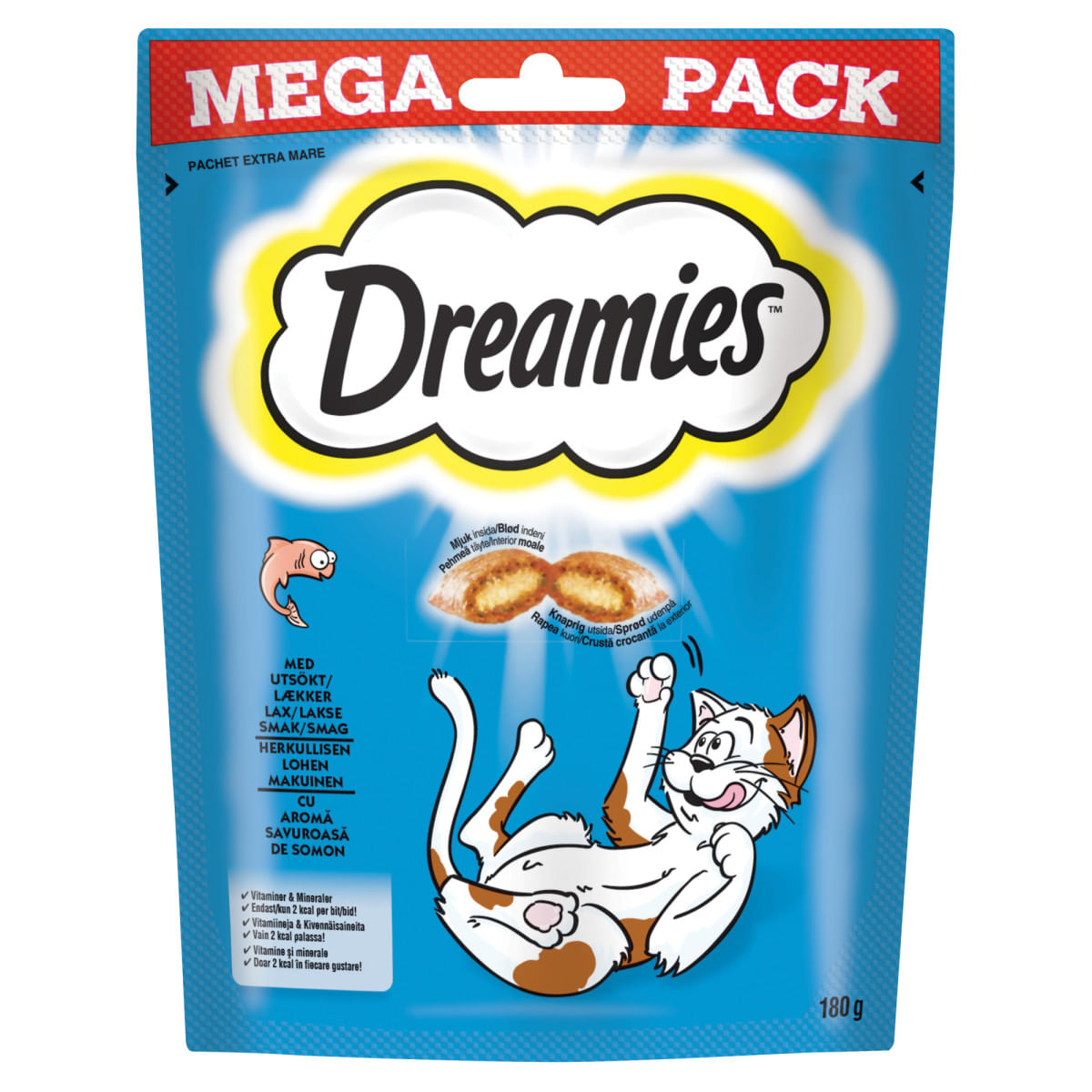 DREAMIES, Somon, punguță recompense pisici, 180g - poza 1