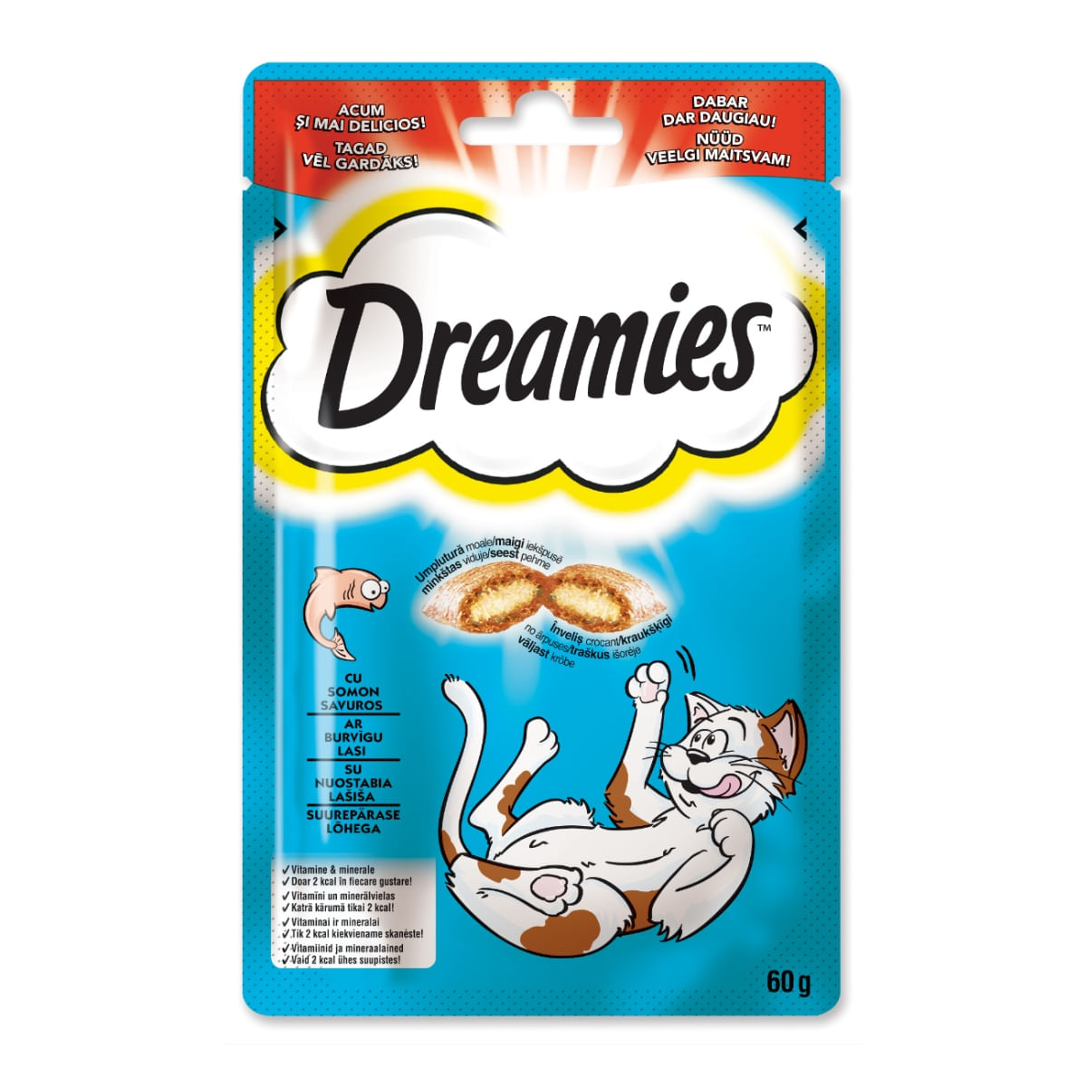 DREAMIES, Somon, punguță recompense pisici, 60g - poza 1
