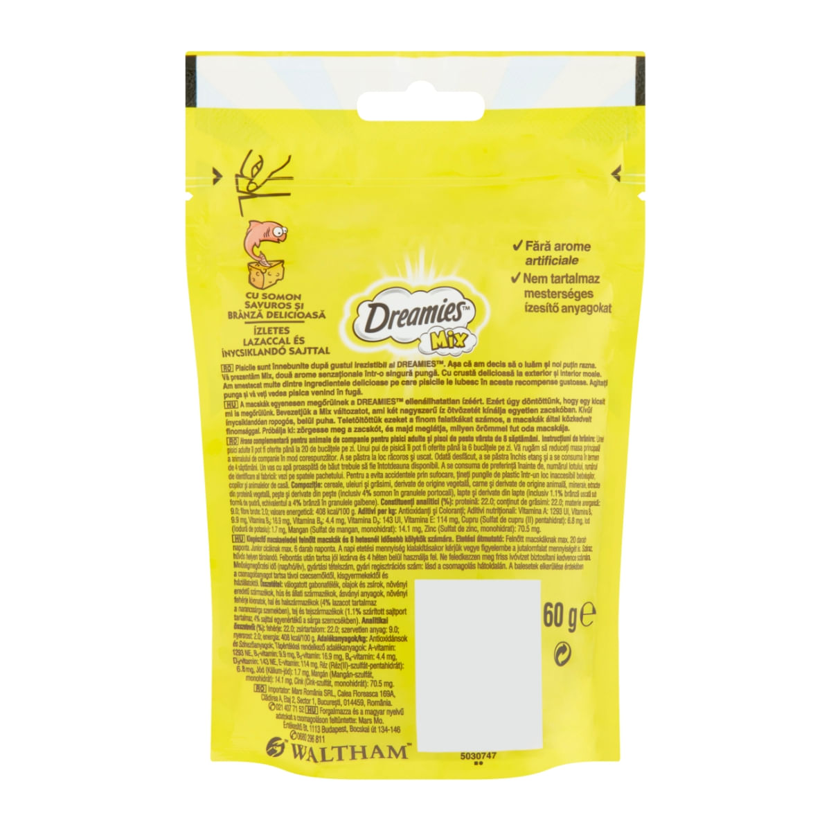 DREAMIES, Somon și Brânză, punguță recompense pisici, 60g - poza 2