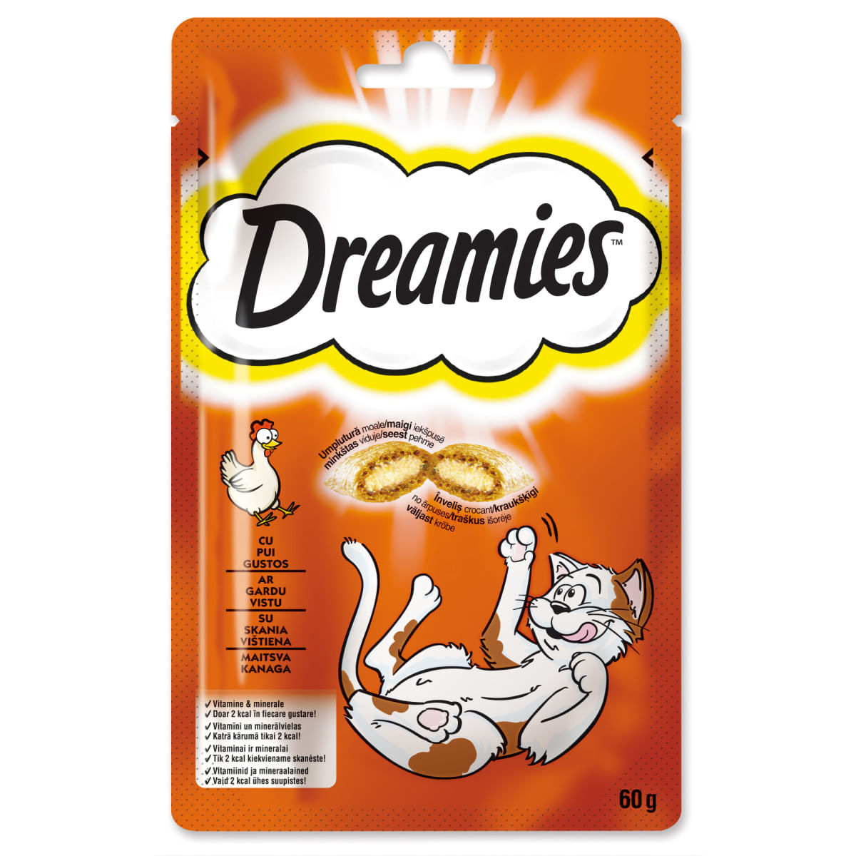 DREAMIES, Vită, punguță recompense pisici, 60g - poza 1