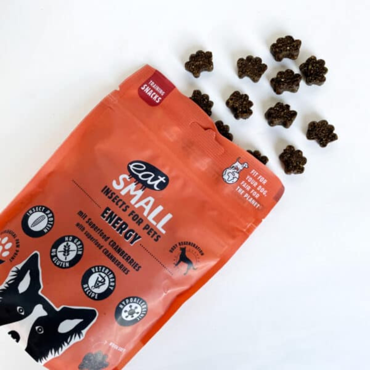 EAT SMALL Energy Snack, XS-XL, Insecte, punguță, resigilabil recompense funcționale monoproteică fără cereale câini, sistem imunitar & alergii, 125g - poza 2