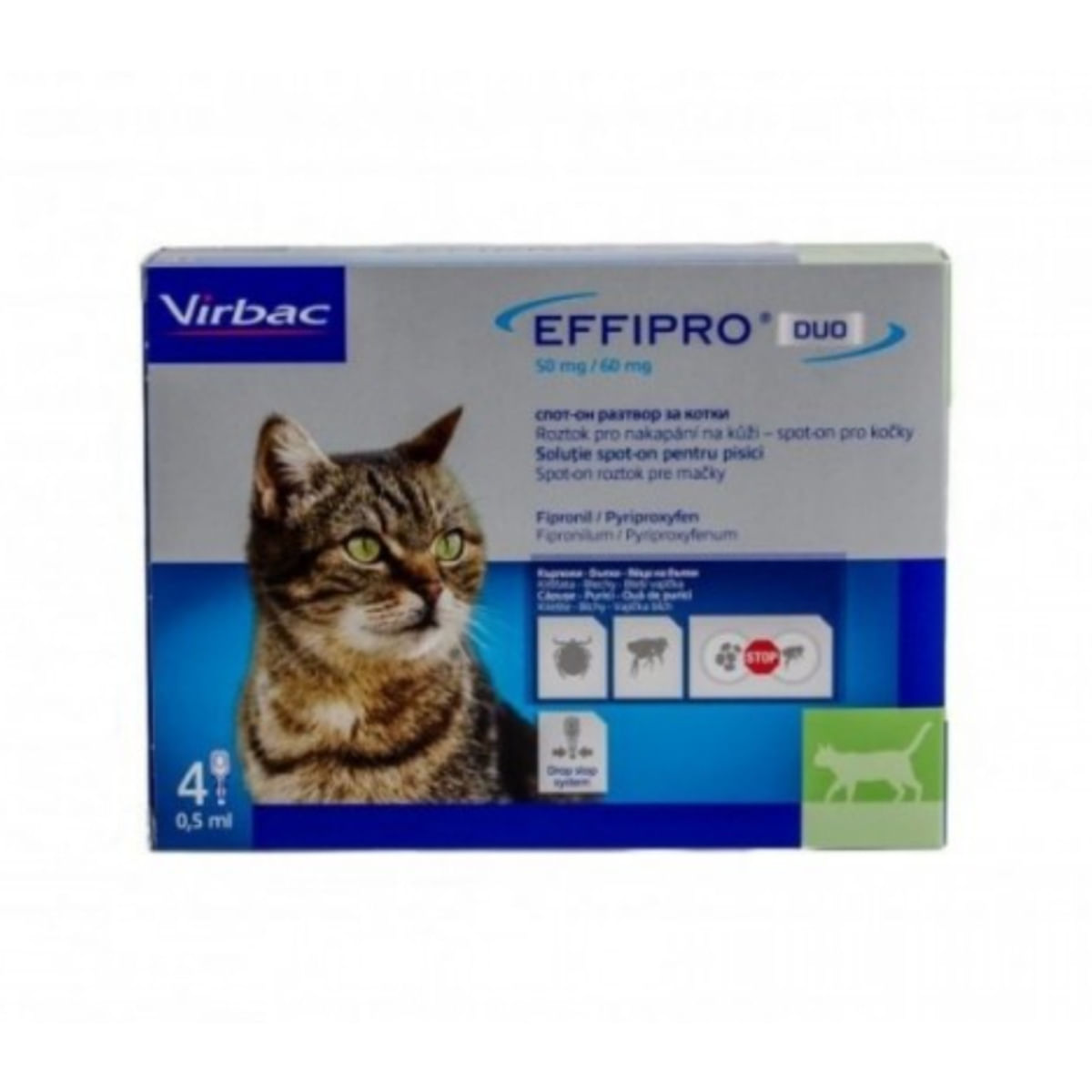 EFFIPRO Duo CT, deparazitare externă pisici, pipetă repelentă(1 - 6kg), 4buc - poza 2