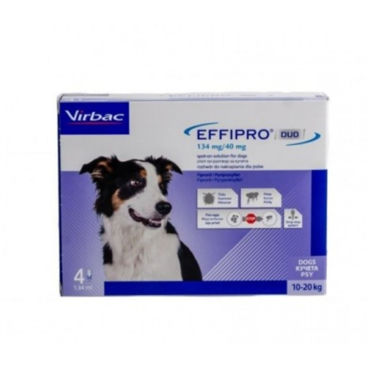 EFFIPRO Duo SD, deparazitare externă câini, pipetă repelentă, M(10 - 20kg), 4buc - poza 2
