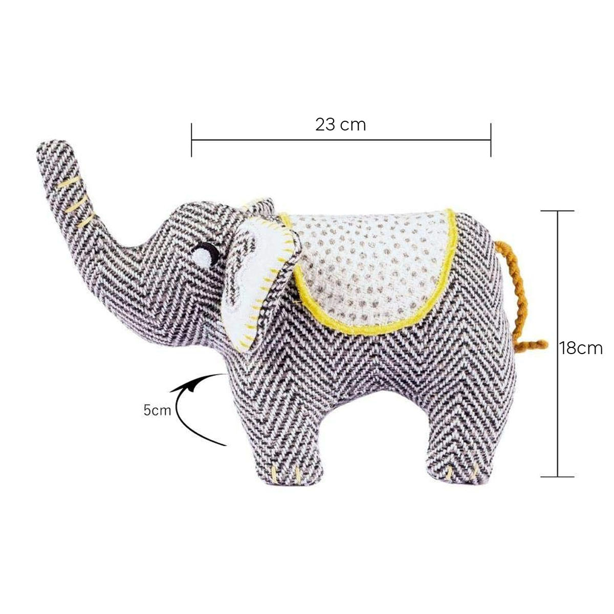 Elefant Sri Lanka WWF, Jucărie pentru caini, din materiale reciclate, 22 x 5 x 17cm Elefant Sri Lanka WWF, Jucărie pentru caini, din materiale reciclate, 22 x 5 x 17cm - poza 3