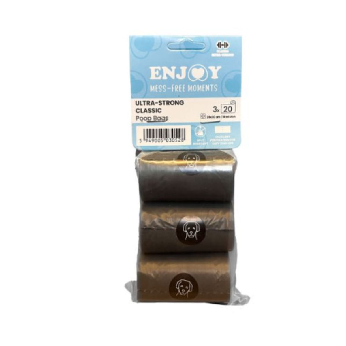 ENJOY Classic Ultra Strong, pungi igienice, role câini, 3buc - poza 2