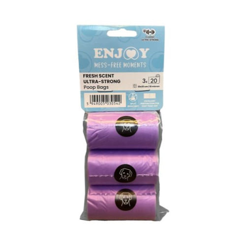ENJOY FRESH Ultra Strong, pungi igienice, parfumate, role câini, 3buc - poza 1