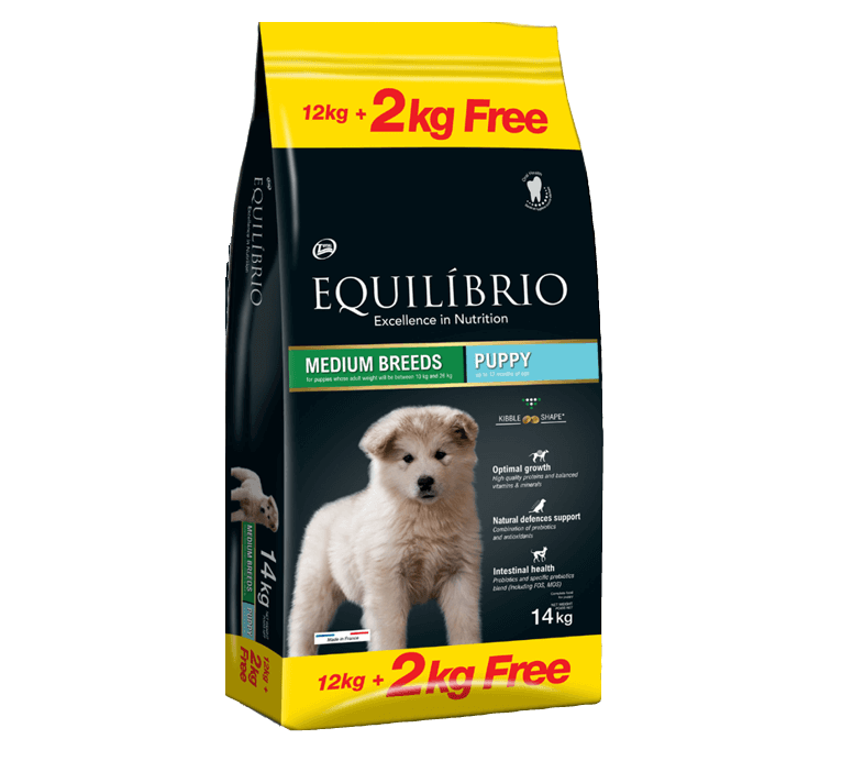 Equilibrio Medium Puppy, 12 + 2 kg Gratuit - poza 2