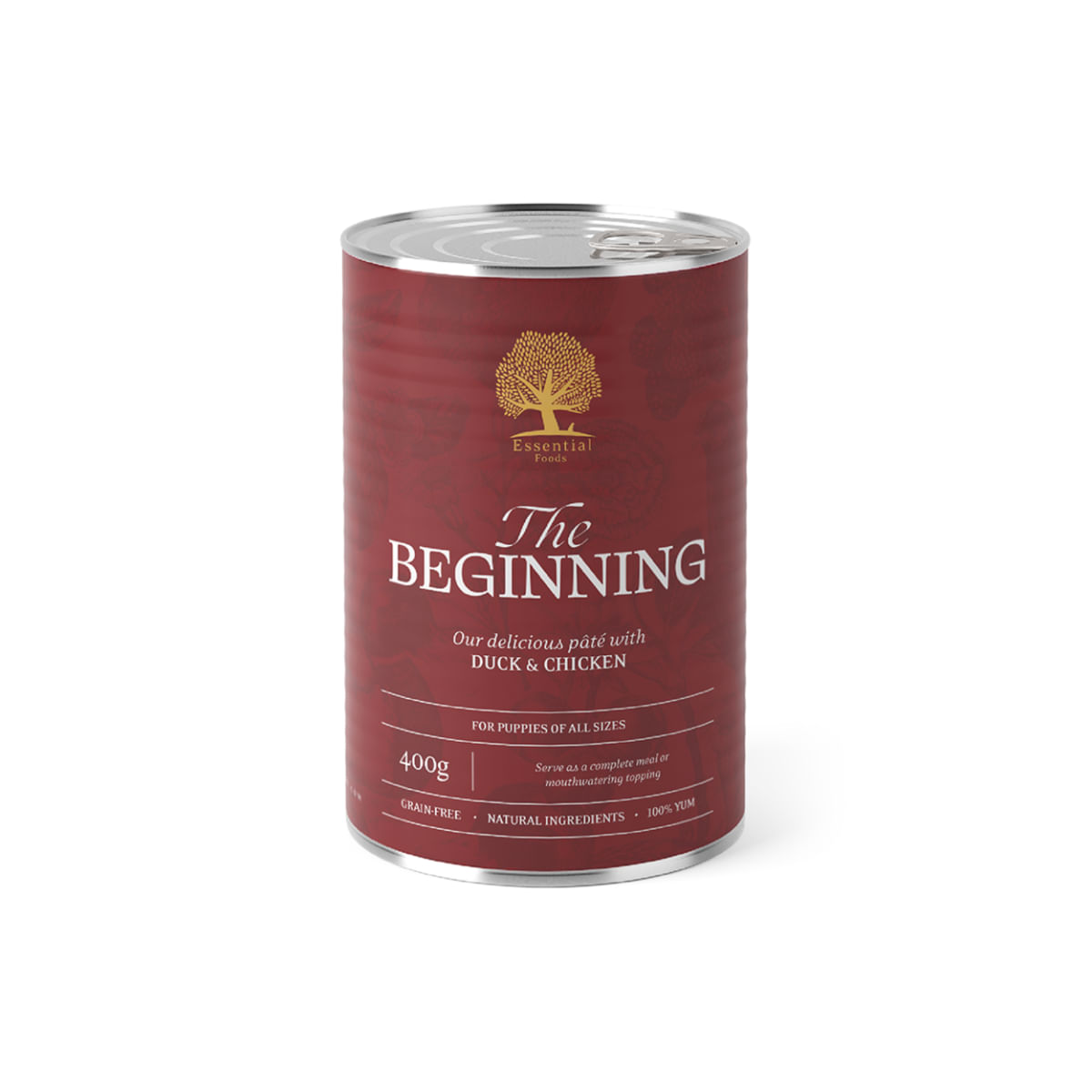 ESSENTIAL Begining, XS-XL, Rață și Pui, conservă hrană umedă fără cereale câini junior, (pate), 400g - poza 1