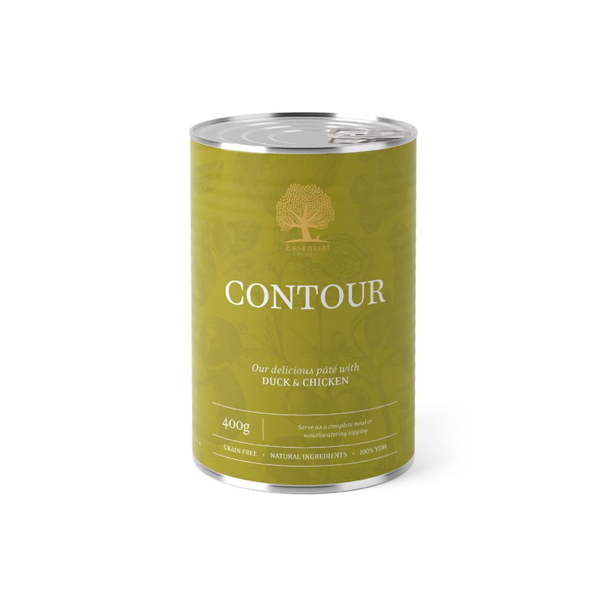 ESSENTIAL Contour, XS-XL, Rață și Pui, conservă hrană umedă fără cereale câini senior, obezitate, (pate), 400g - poza 2