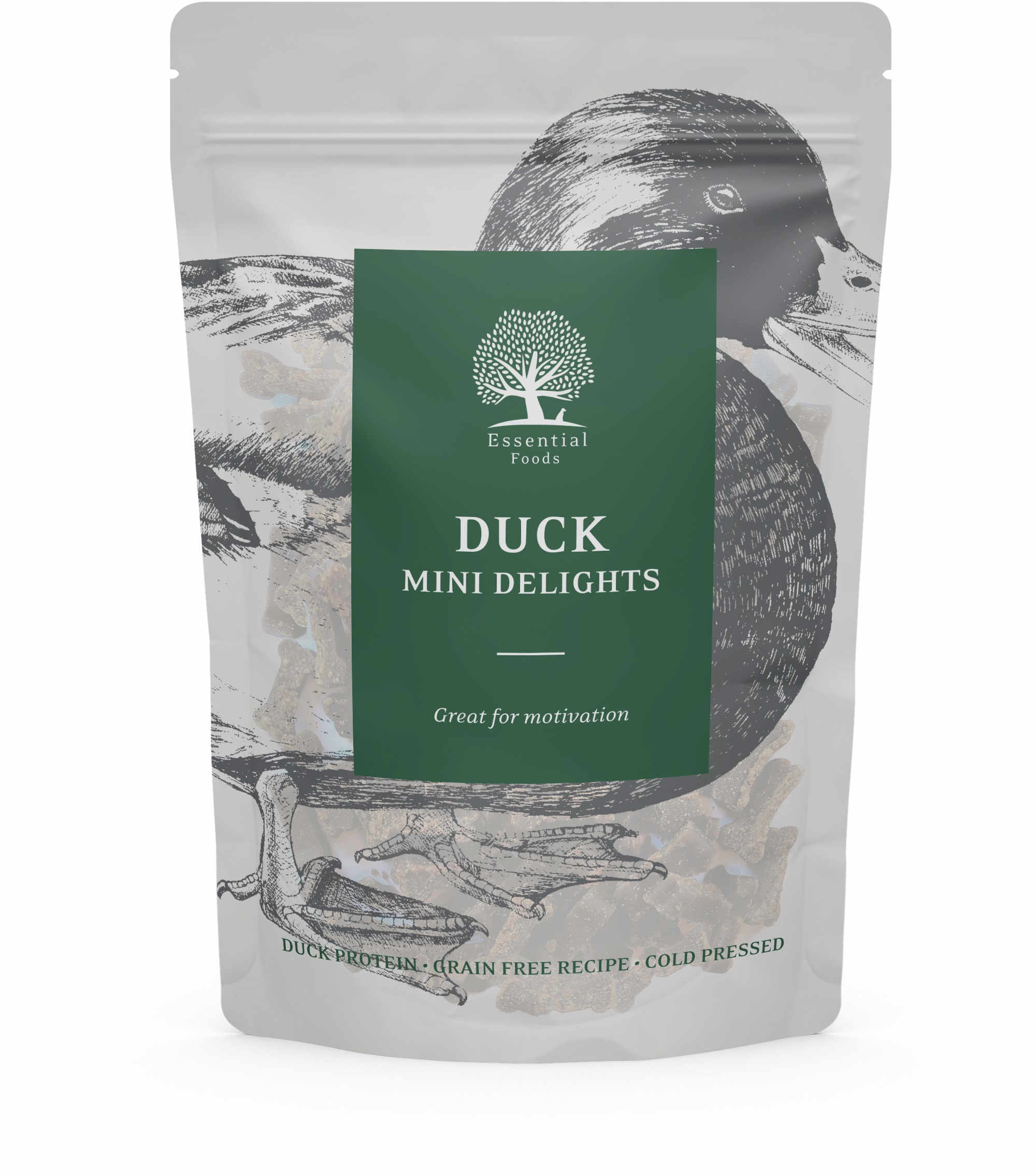 ESSENTIAL DUCK MINI Recompense pentru câini, cu Raţă 100g