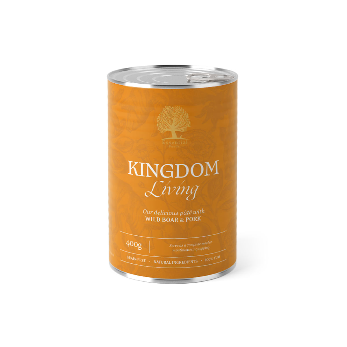 ESSENTIAL Kingdom Living, XS-XL, Vânat și Porc, conservă hrană umedă fără cereale câini, (pate), 400g - poza 1
