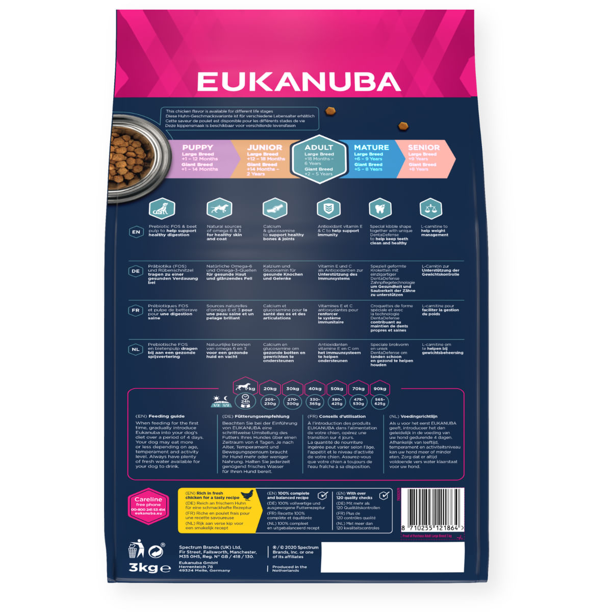 EUKANUBA Adult Large Breed, L-XL, Pui, hrană uscată câini, 15kg - poza 3