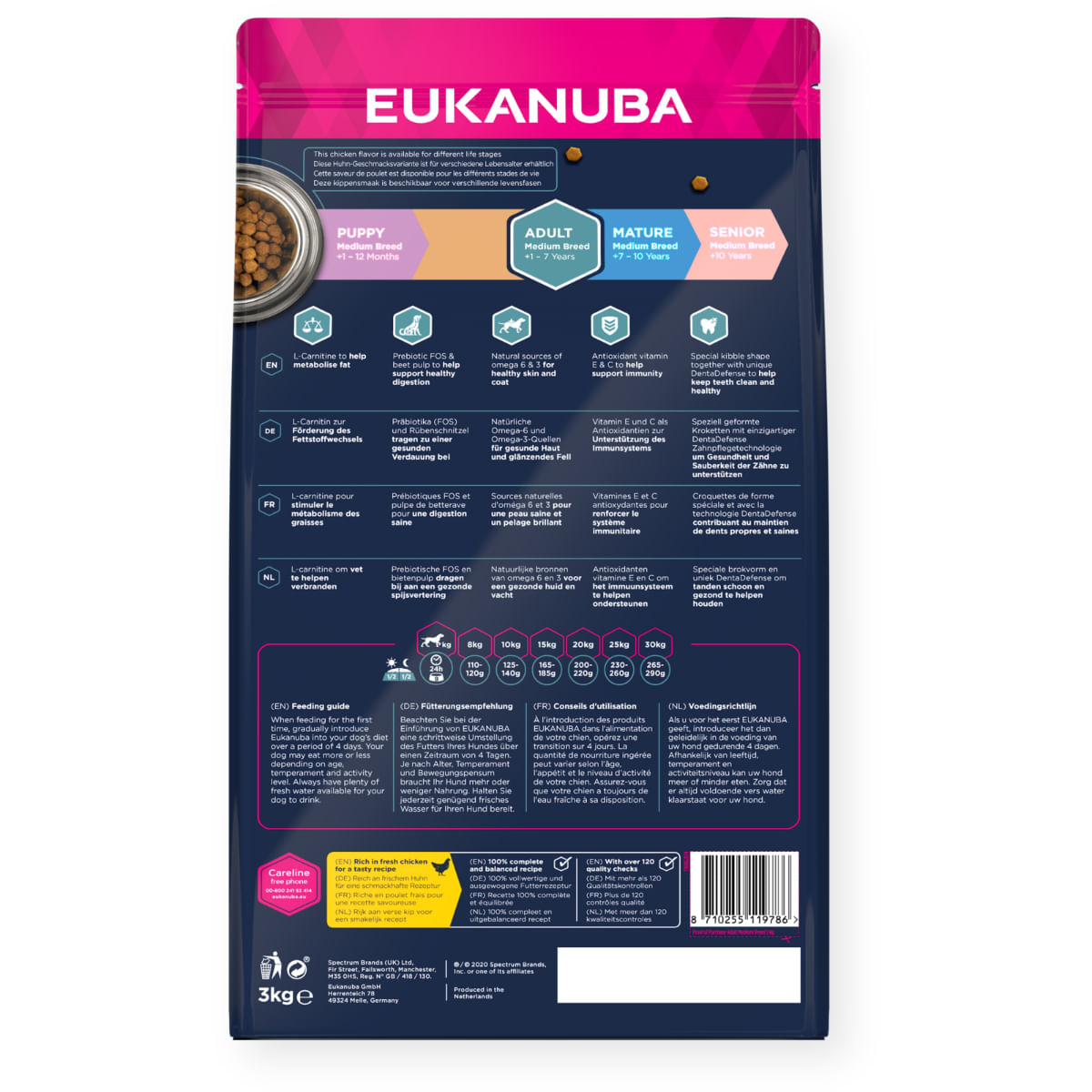 EUKANUBA Adult Medium Breed, M, Pui, hrană uscată câini, 15kg - poza 3