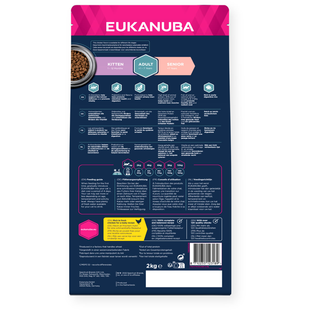 EUKANUBA Adult, Pui, hrană uscată pisici, 10kg - poza 3