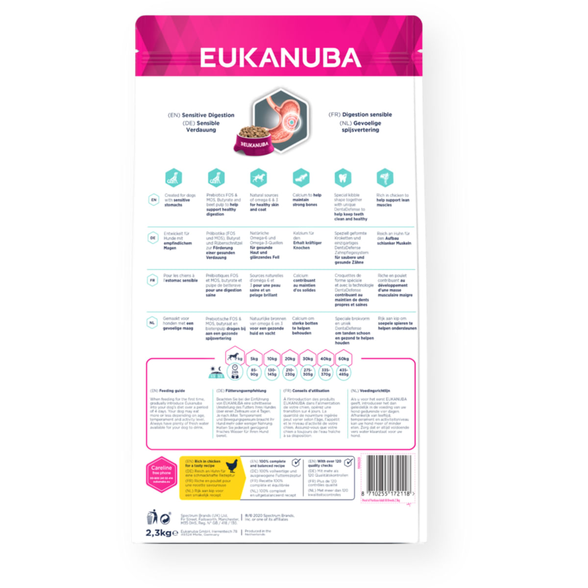 EUKANUBA Daily Care Sensitive Digestion, S-XL, Pui, hrană uscată câini, sistem digestiv, 12kg - poza 3