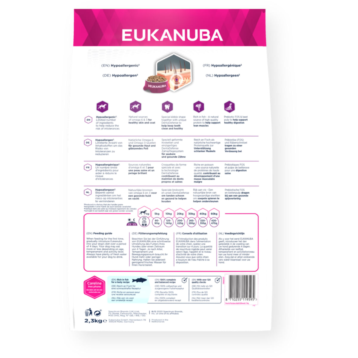 EUKANUBA Daily Care Sensitive Skin, S-XL, Pește, hrană uscată câini, piele & blană, 12kg - poza 4