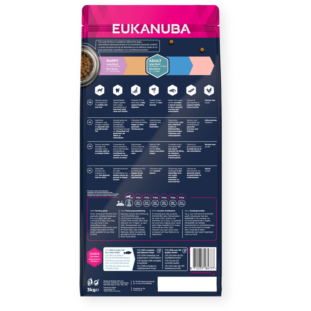 EUKANUBA Grain Free Adult Large Breed, L-XL, Pește, hrană uscată fără cereale câini, 12kg - poza 3