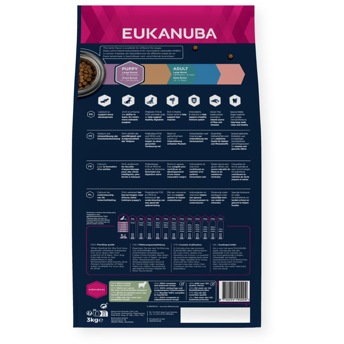 EUKANUBA Grain Free Puppy Large Breed, L-XL, Miel, hrană uscată fără cereale câini junior, 12kg - poza 3