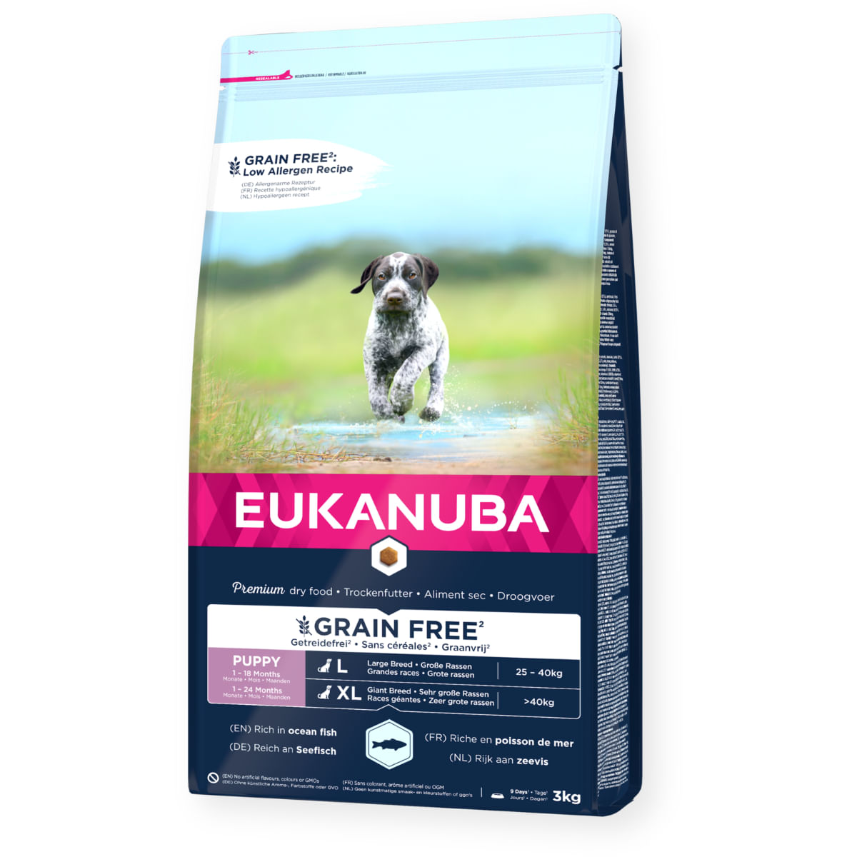 EUKANUBA Grain Free Puppy Large Breed, L-XL, Pește, hrană uscată fără cereale câini junior, 12kg - poza 2
