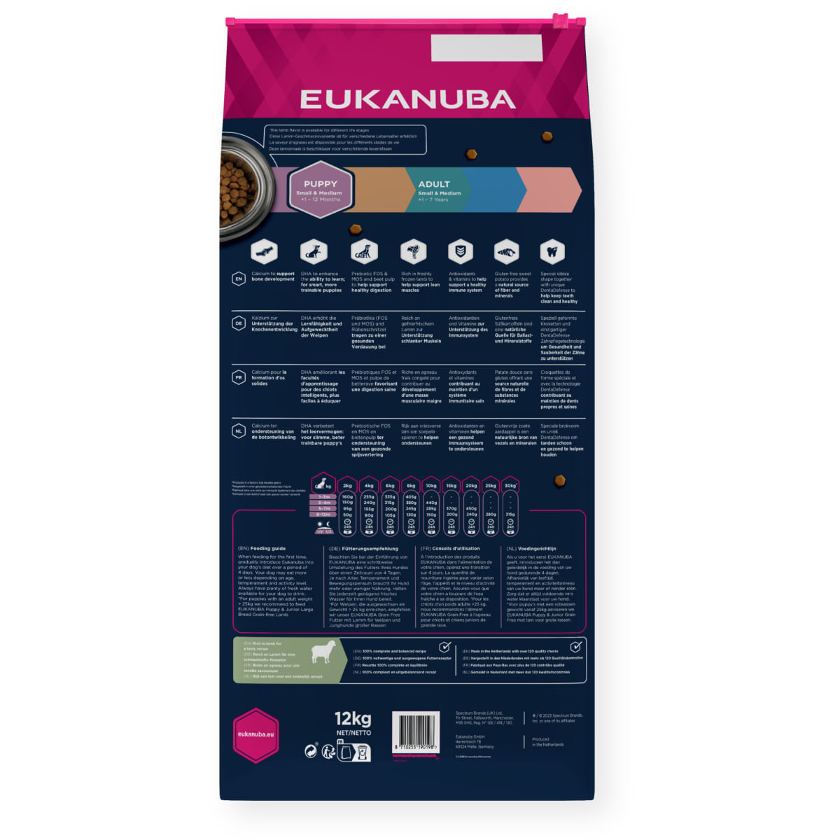 EUKANUBA Grain Free Puppy Small & Medium Breed, S-M, Miel, hrană uscată fără cereale câini junior, 12kg - poza 3