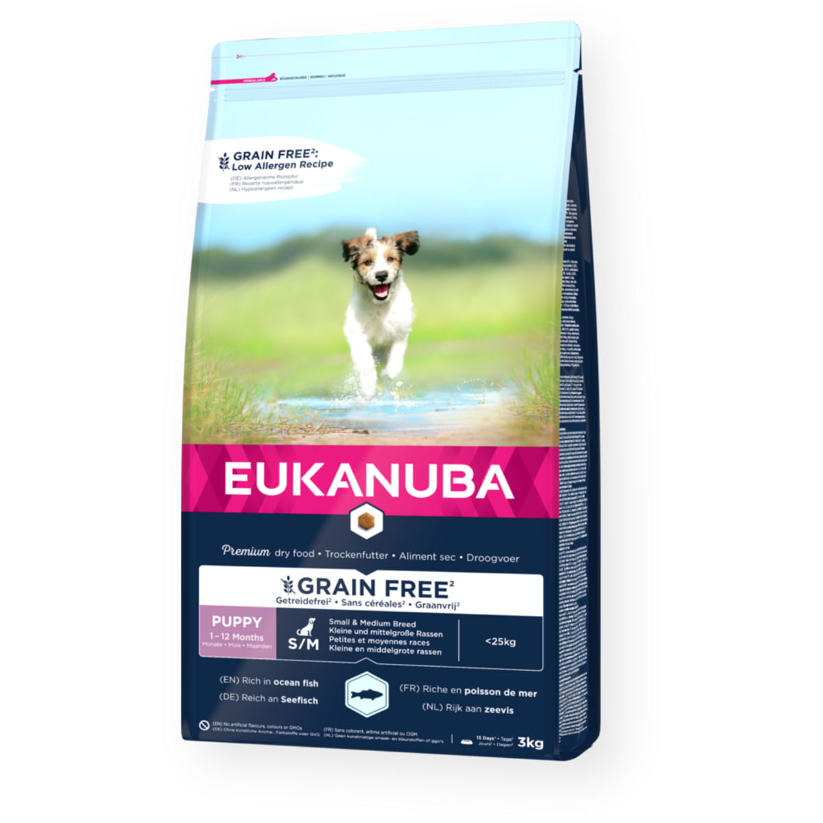EUKANUBA Grain Free Puppy Small & Medium Breed, S-M, Pește, hrană uscată fără cereale câini junior, 12kg - poza 2