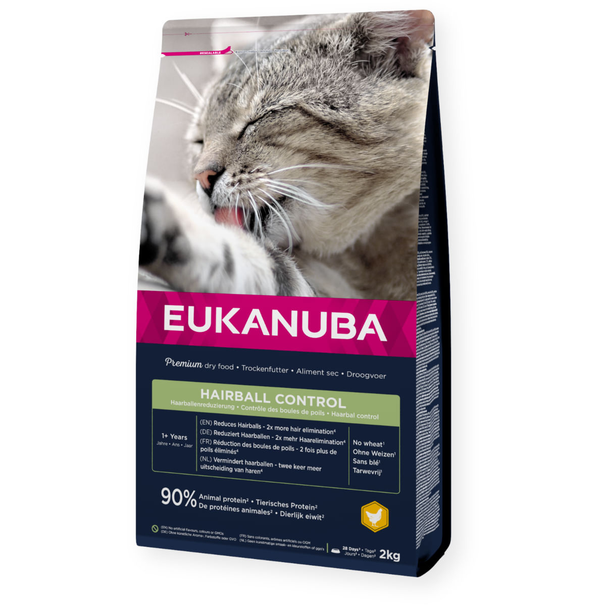 EUKANUBA Hairball Control, Pui, hrană uscată pisici, limitarea ghemurilor de blană, 10kg - poza 2
