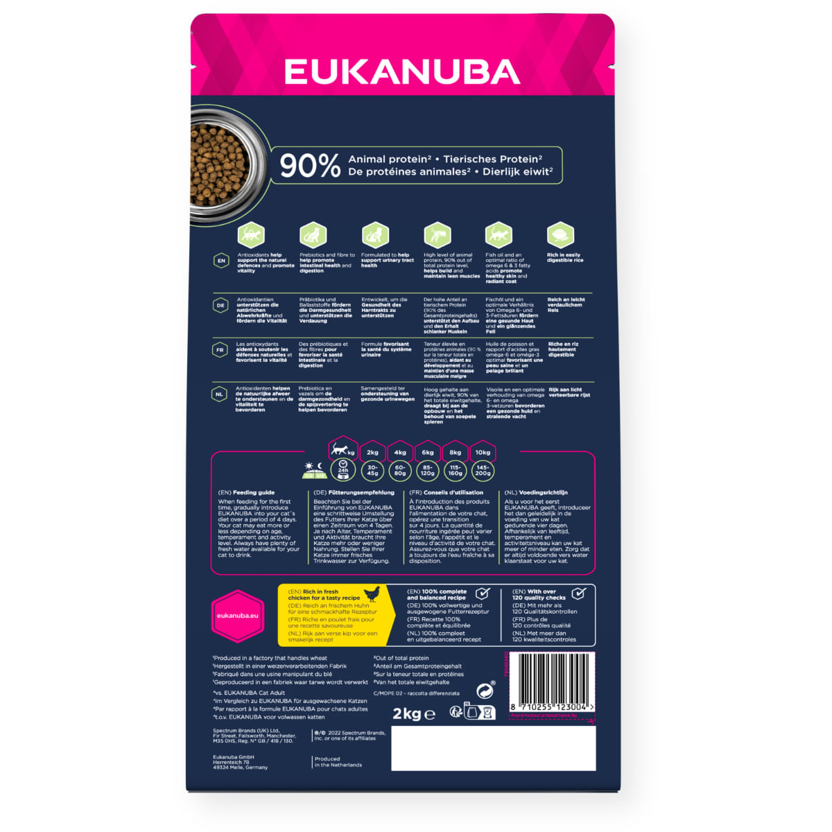 EUKANUBA Hairball Control, Pui, hrană uscată pisici, limitarea ghemurilor de blană, 10kg - poza 3